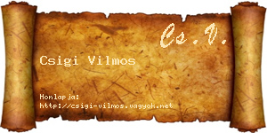 Csigi Vilmos névjegykártya